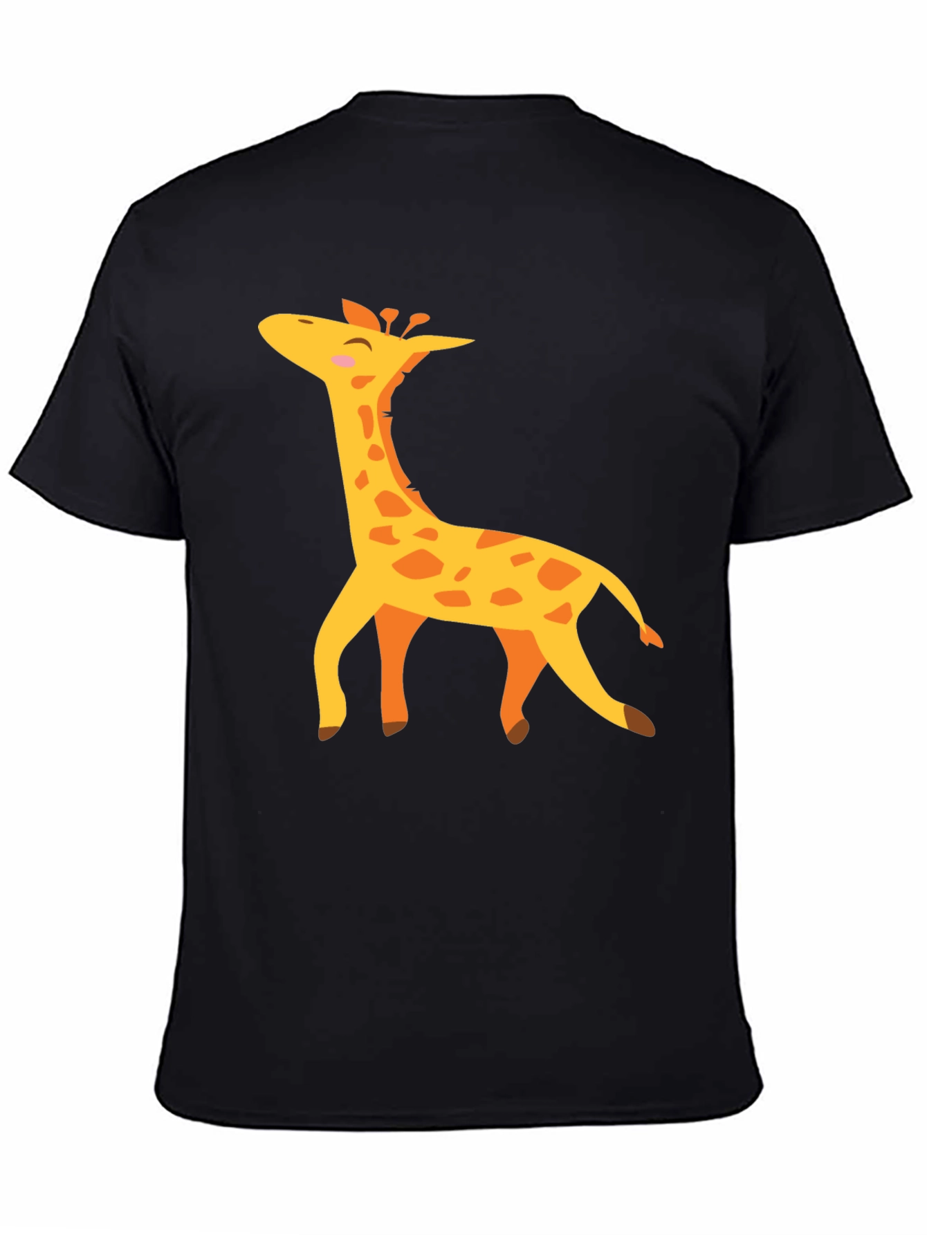 Giraffe Graphic T-Shirt - Black Crew Neck Tee