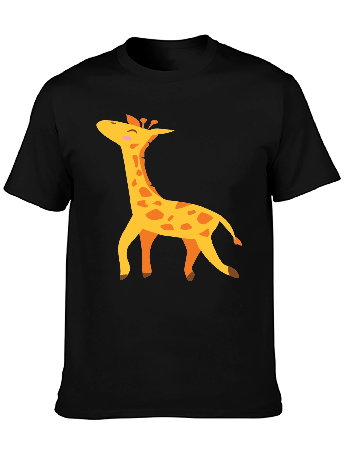 Giraffe Graphic T-Shirt - Black Crew Neck Tee