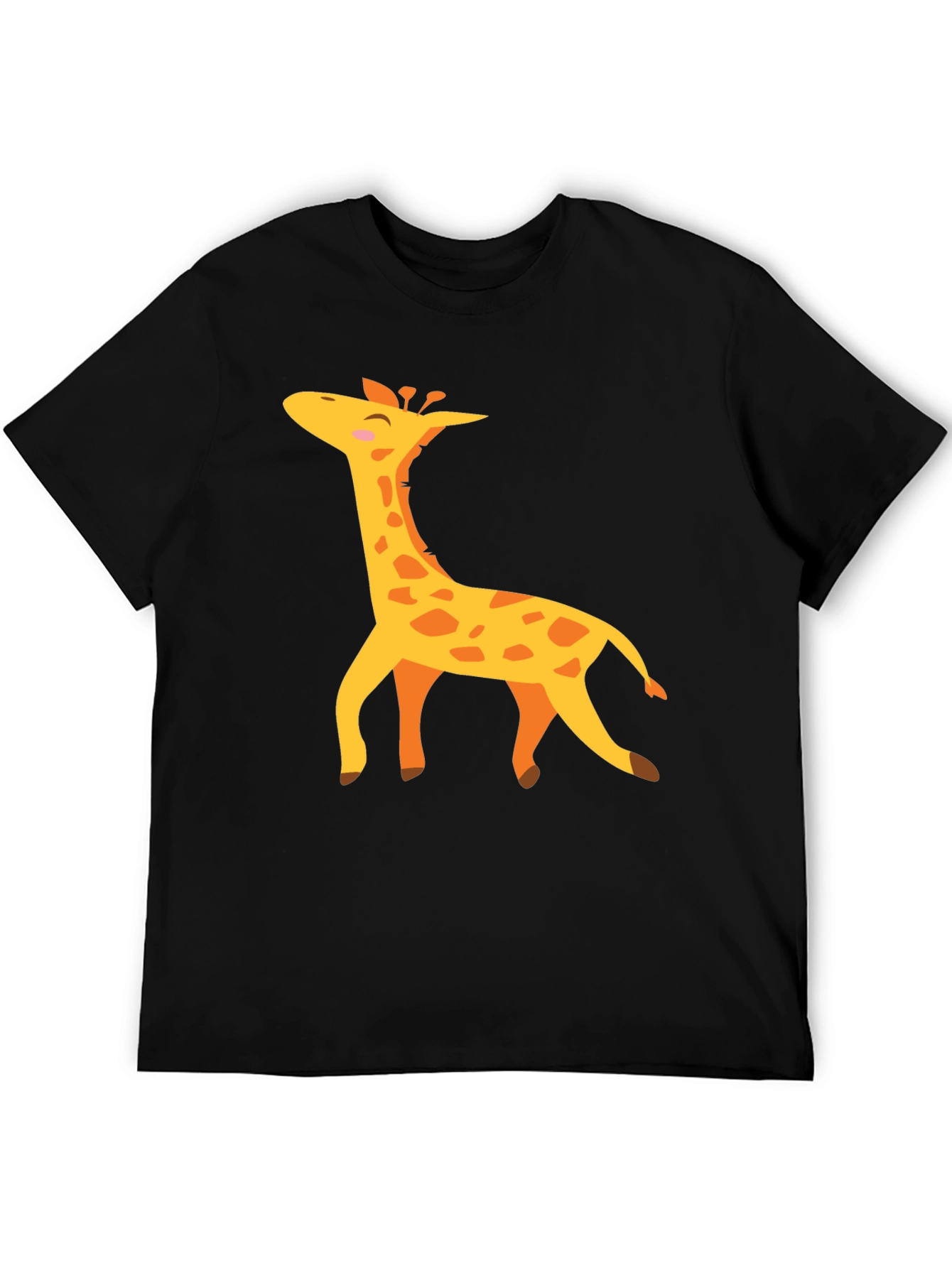 Giraffe Graphic T-Shirt - Black Crew Neck Tee