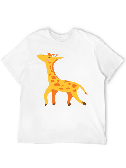 Giraffe Graphic T-Shirt - Black Crew Neck Tee