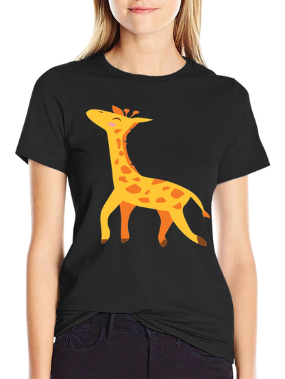Giraffe Graphic T-Shirt - Black Crew Neck Tee
