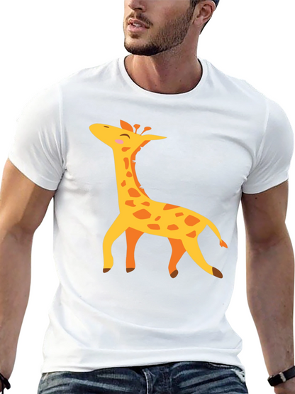 Giraffe Graphic T-Shirt - Black Crew Neck Tee