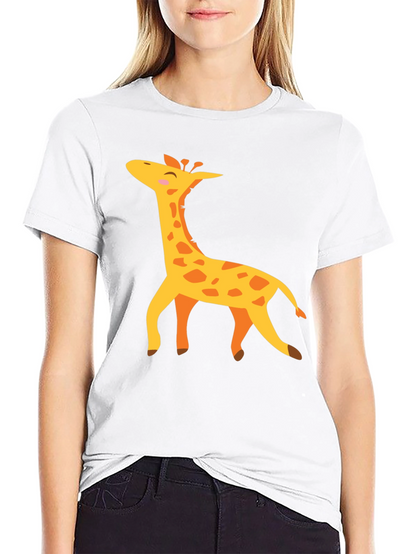 Giraffe Graphic T-Shirt - Black Crew Neck Tee