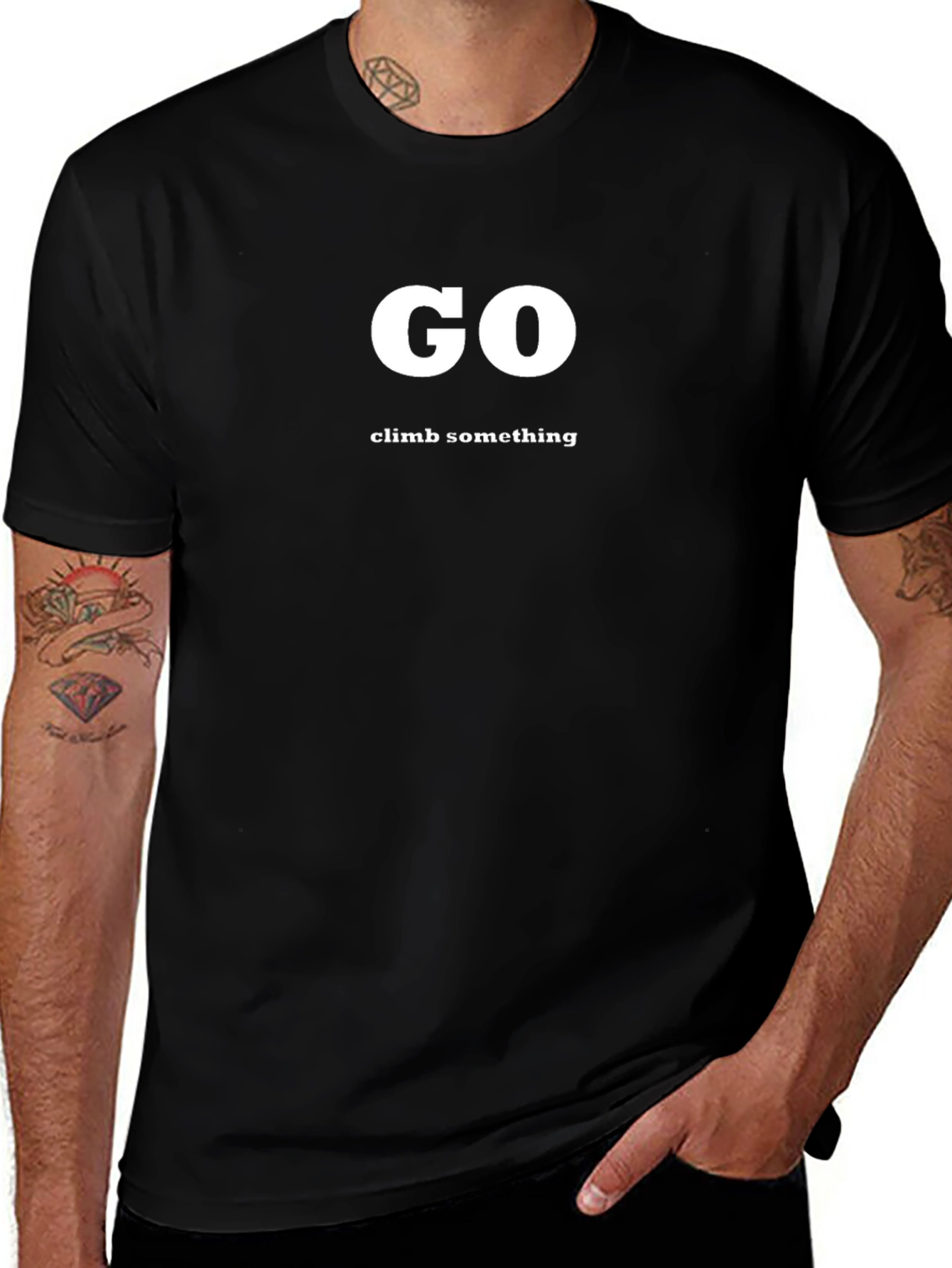 Go Climb Something T-Shirt - Black Graphic Tee