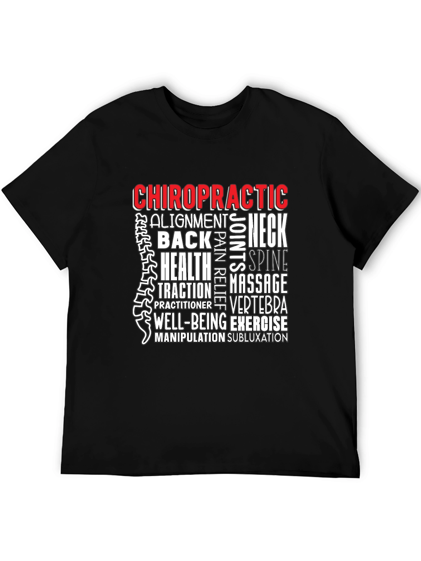 Chiropractic Word Art T-Shirt - Wellness Tee
