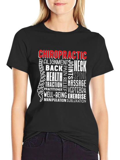 Chiropractic Word Art T-Shirt - Wellness Tee