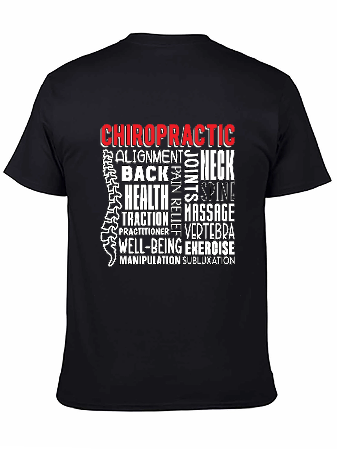 Chiropractic Word Art T-Shirt - Wellness Tee
