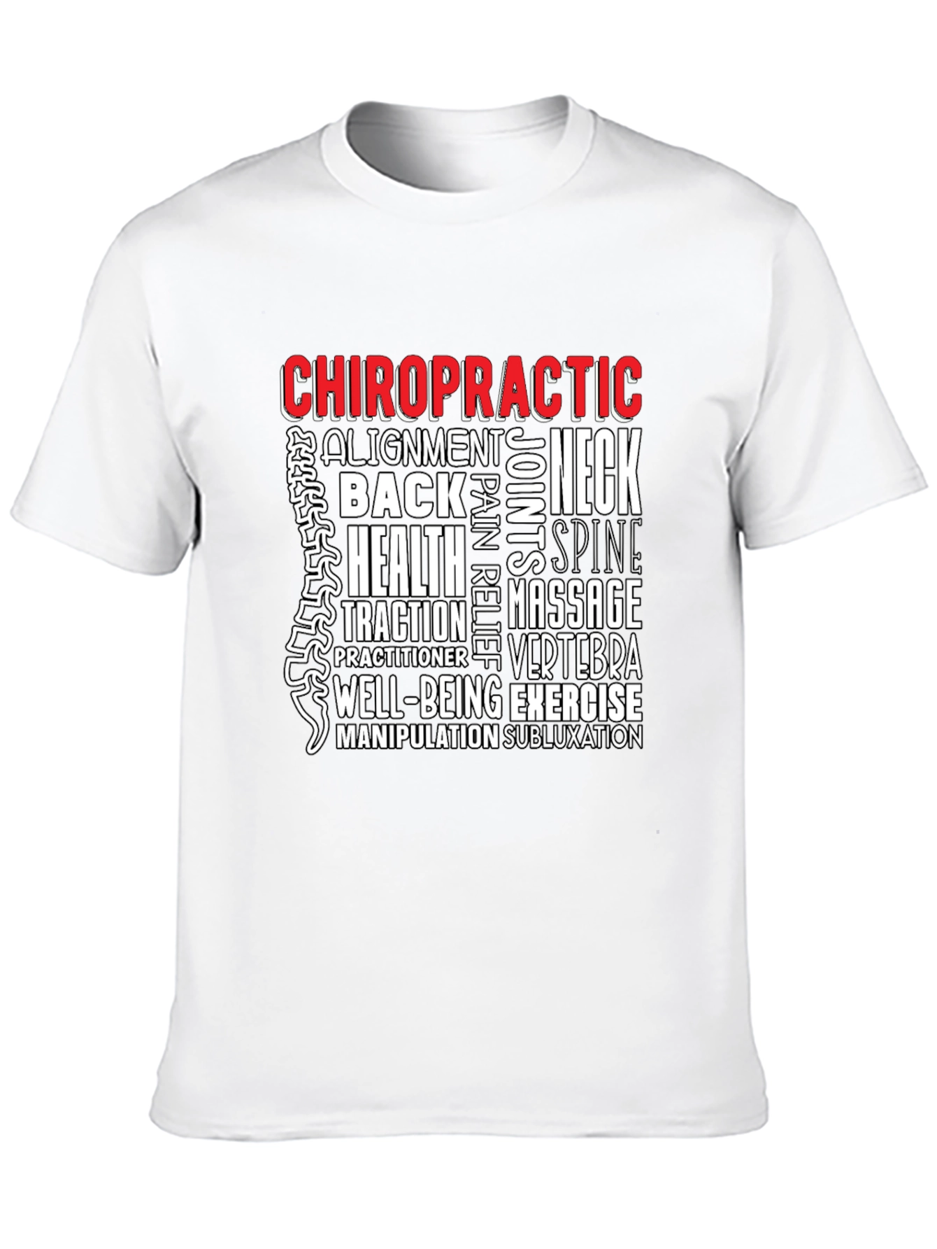 Chiropractic Word Art T-Shirt - Wellness Tee