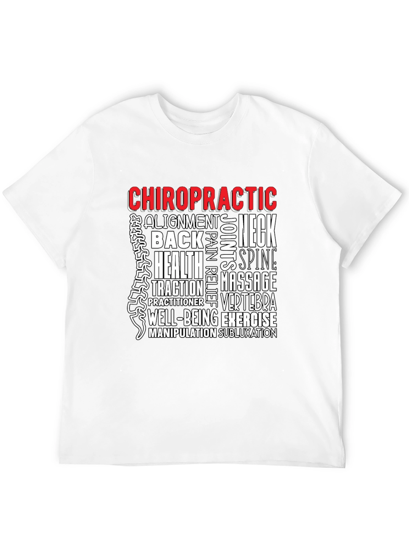 Chiropractic Word Art T-Shirt - Wellness Tee