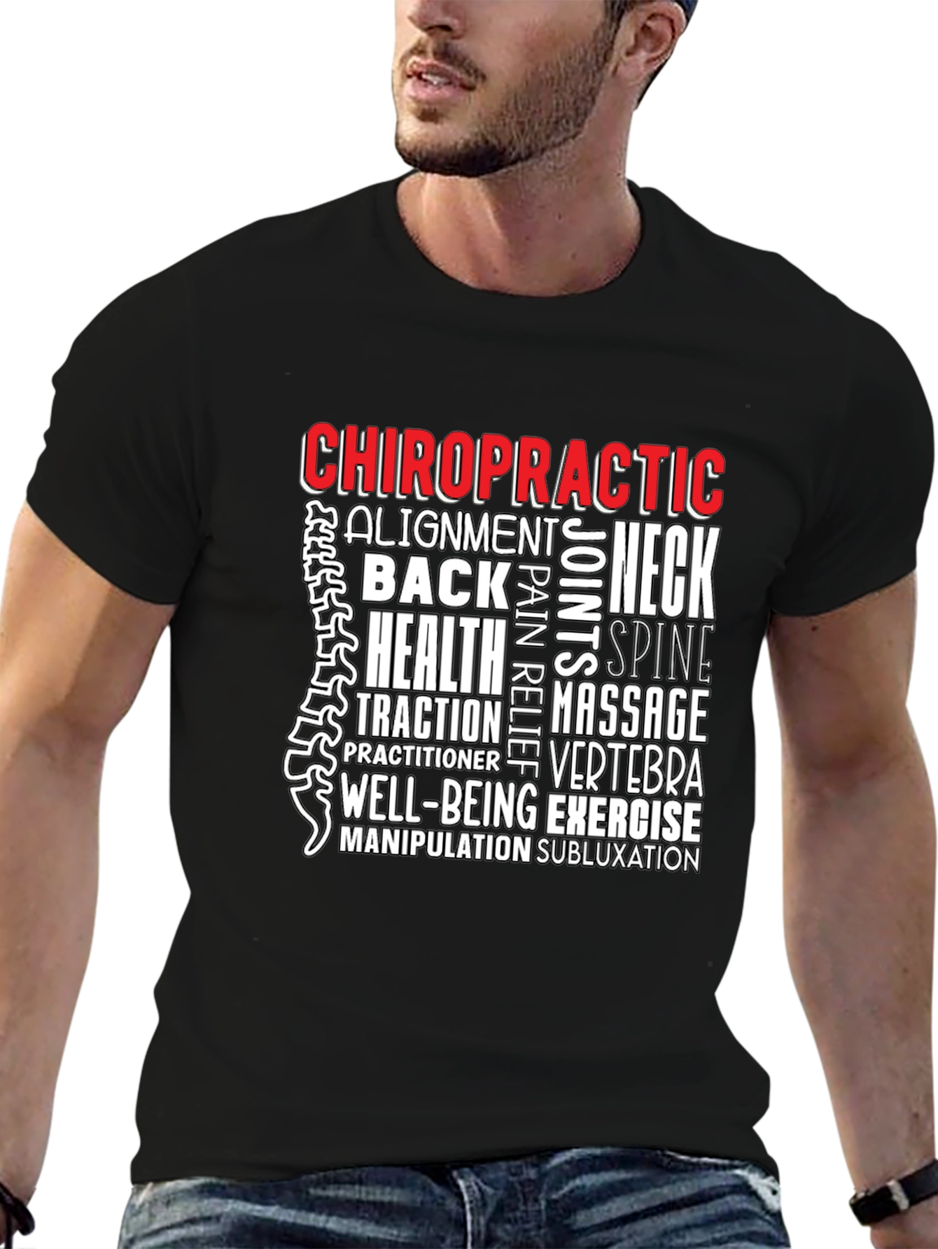 Chiropractic Word Art T-Shirt - Wellness Tee