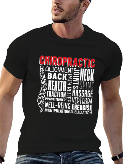 Chiropractic Word Art T-Shirt - Wellness Tee