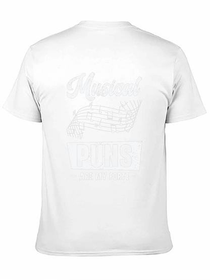Musical Puns Mens Black Graphic Tee