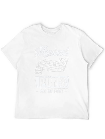 Musical Puns Mens Black Graphic Tee