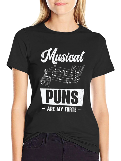 Musical Puns Mens Black Graphic Tee