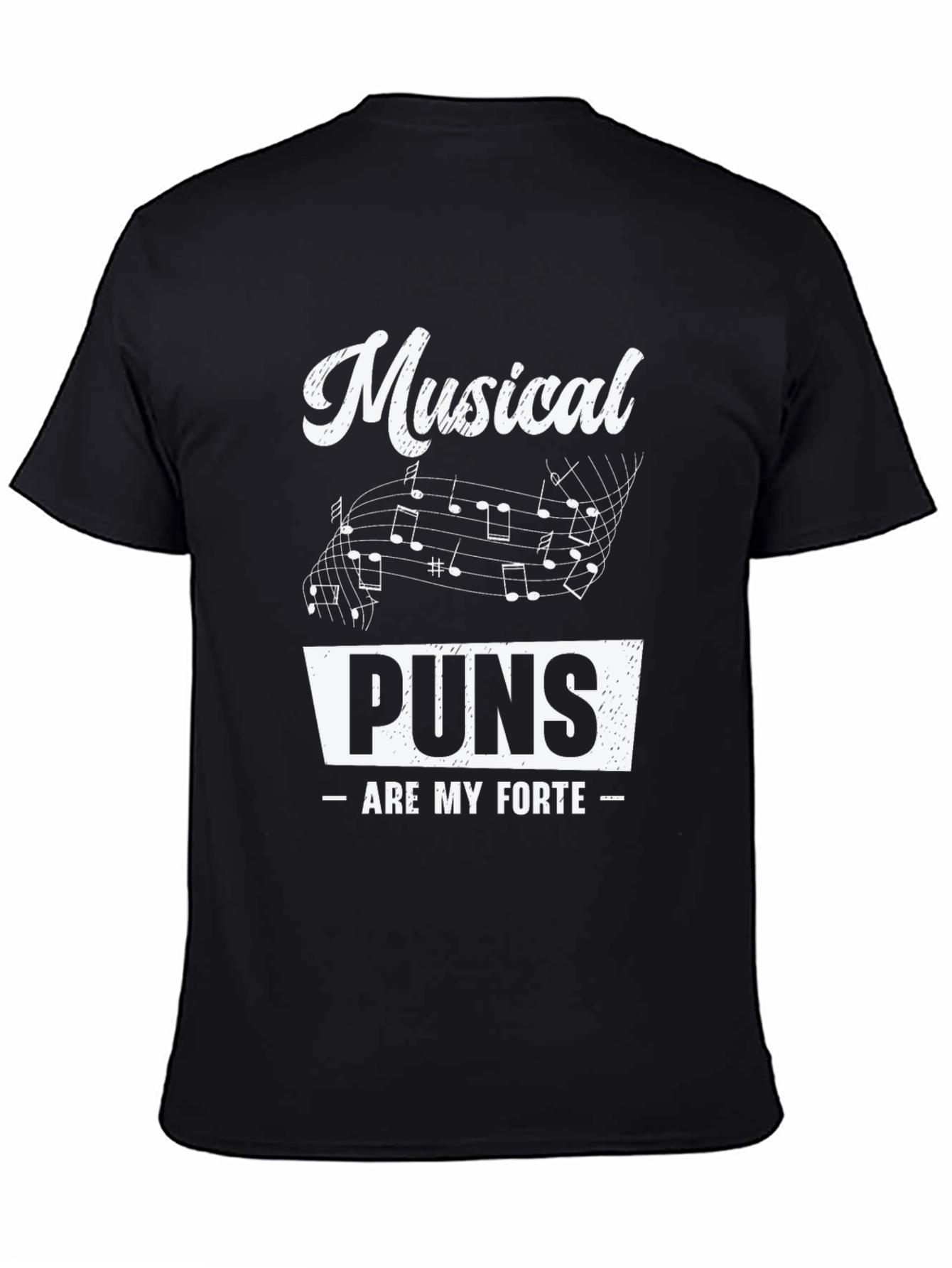 Musical Puns Mens Black Graphic Tee