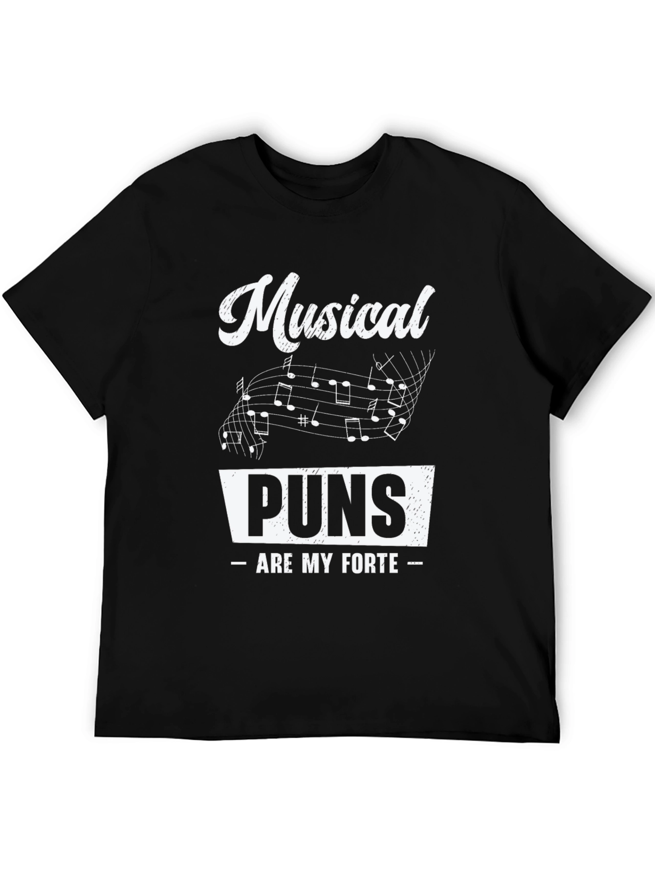 Musical Puns Mens Black Graphic Tee