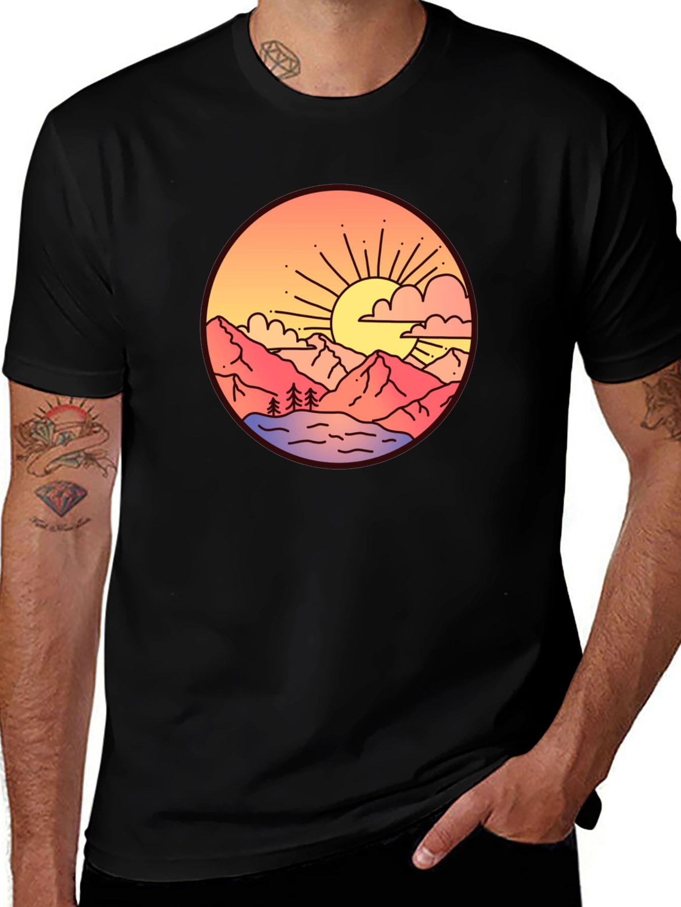 Sunset Mountain Graphic T-Shirt