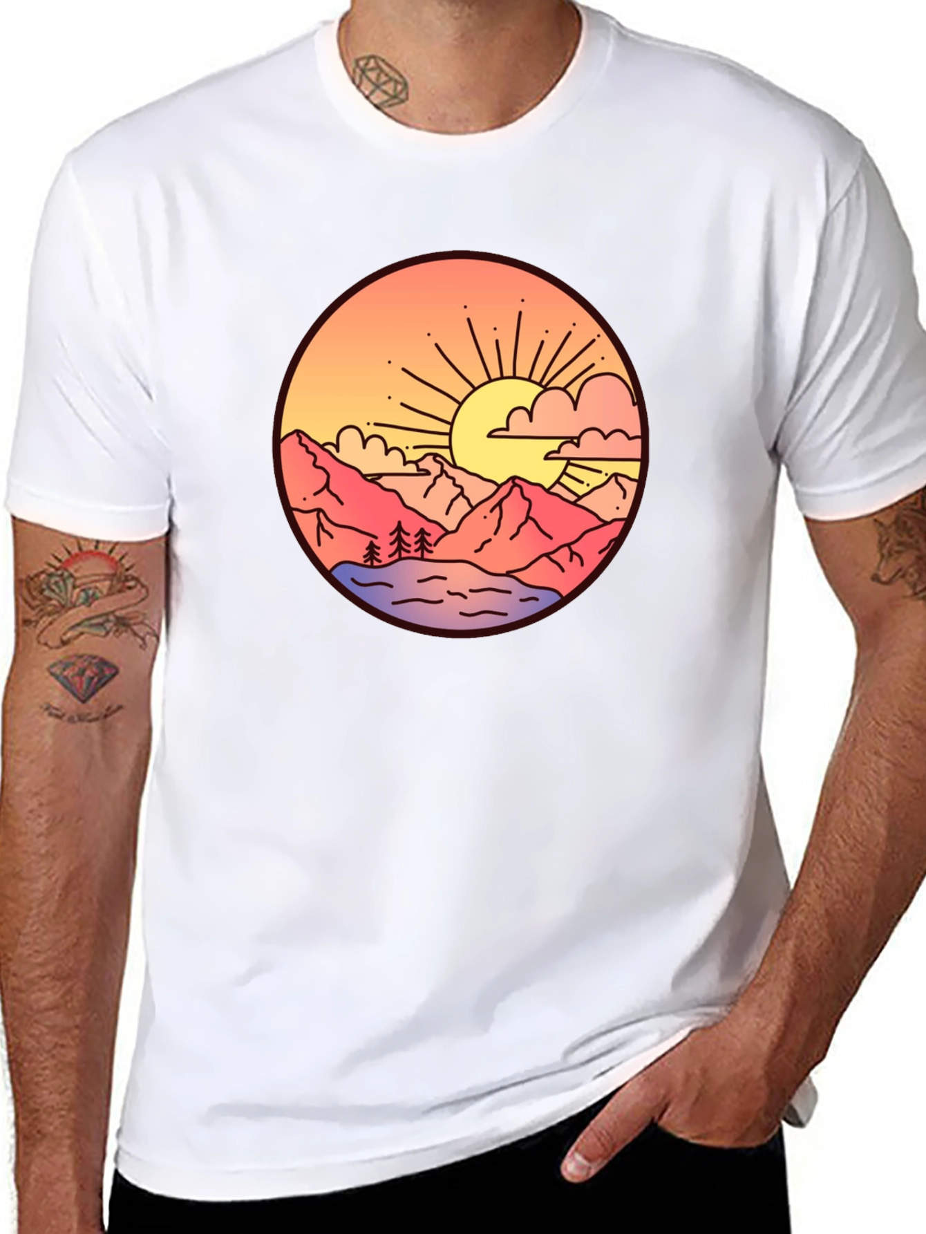 Sunset Mountain Graphic T-Shirt