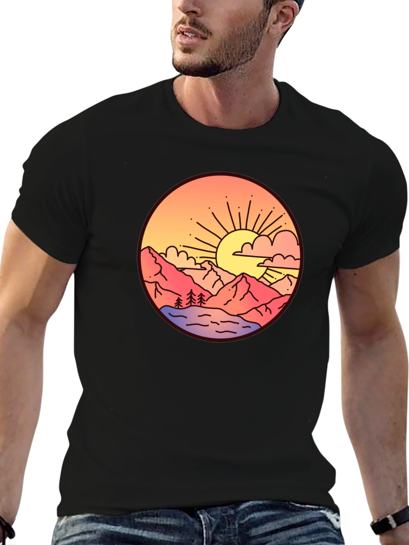 Sunset Mountain Graphic T-Shirt