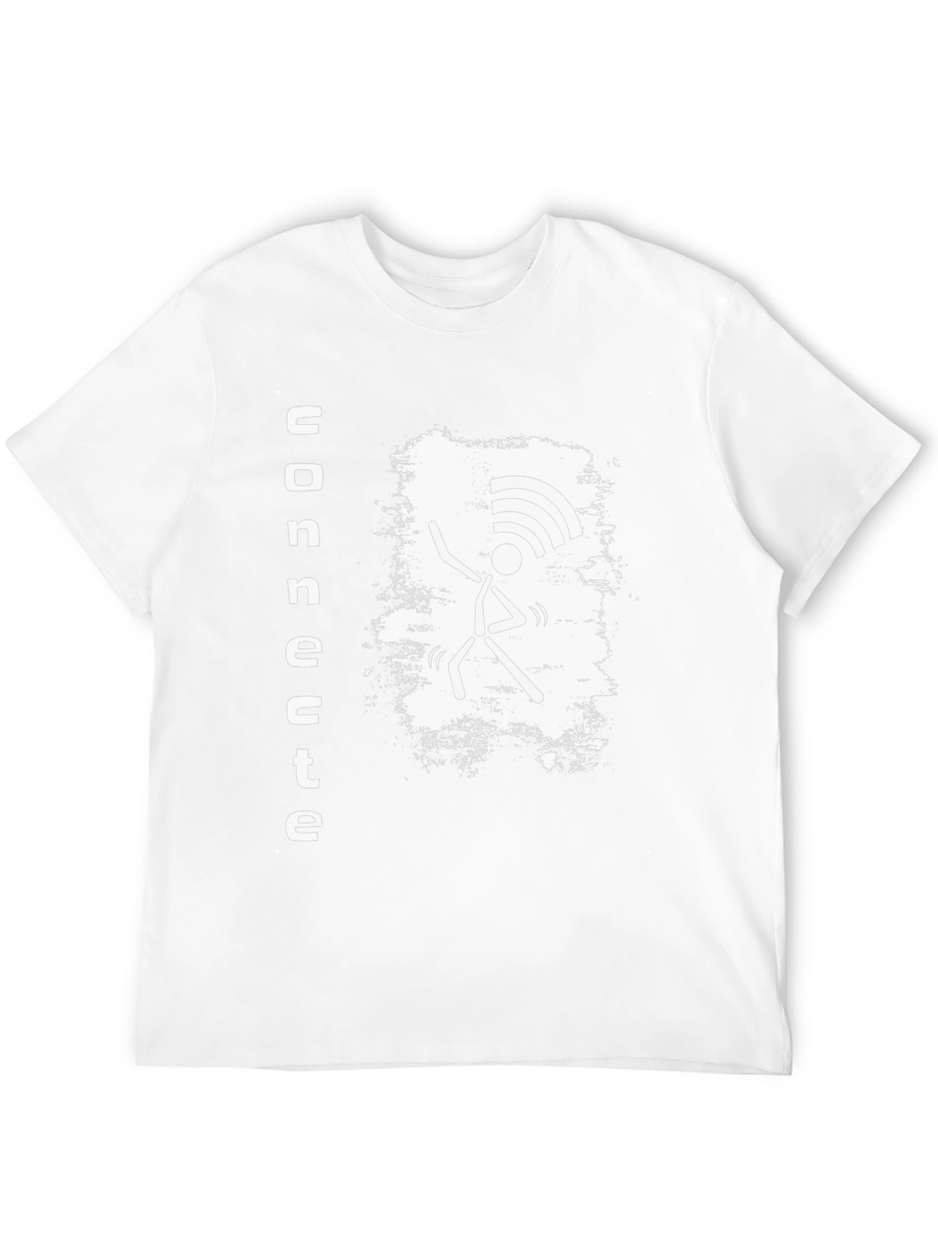Concrete WiFi Stick Figure Black T-Shirt