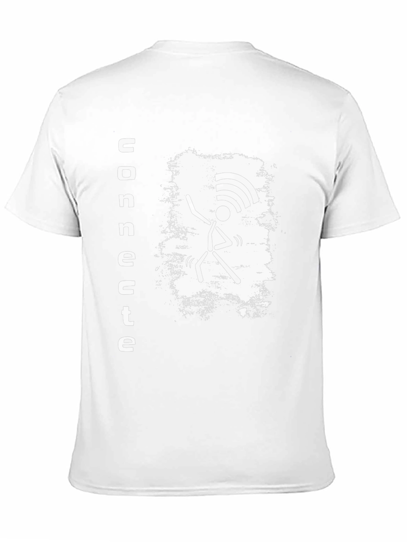 Concrete WiFi Stick Figure Black T-Shirt