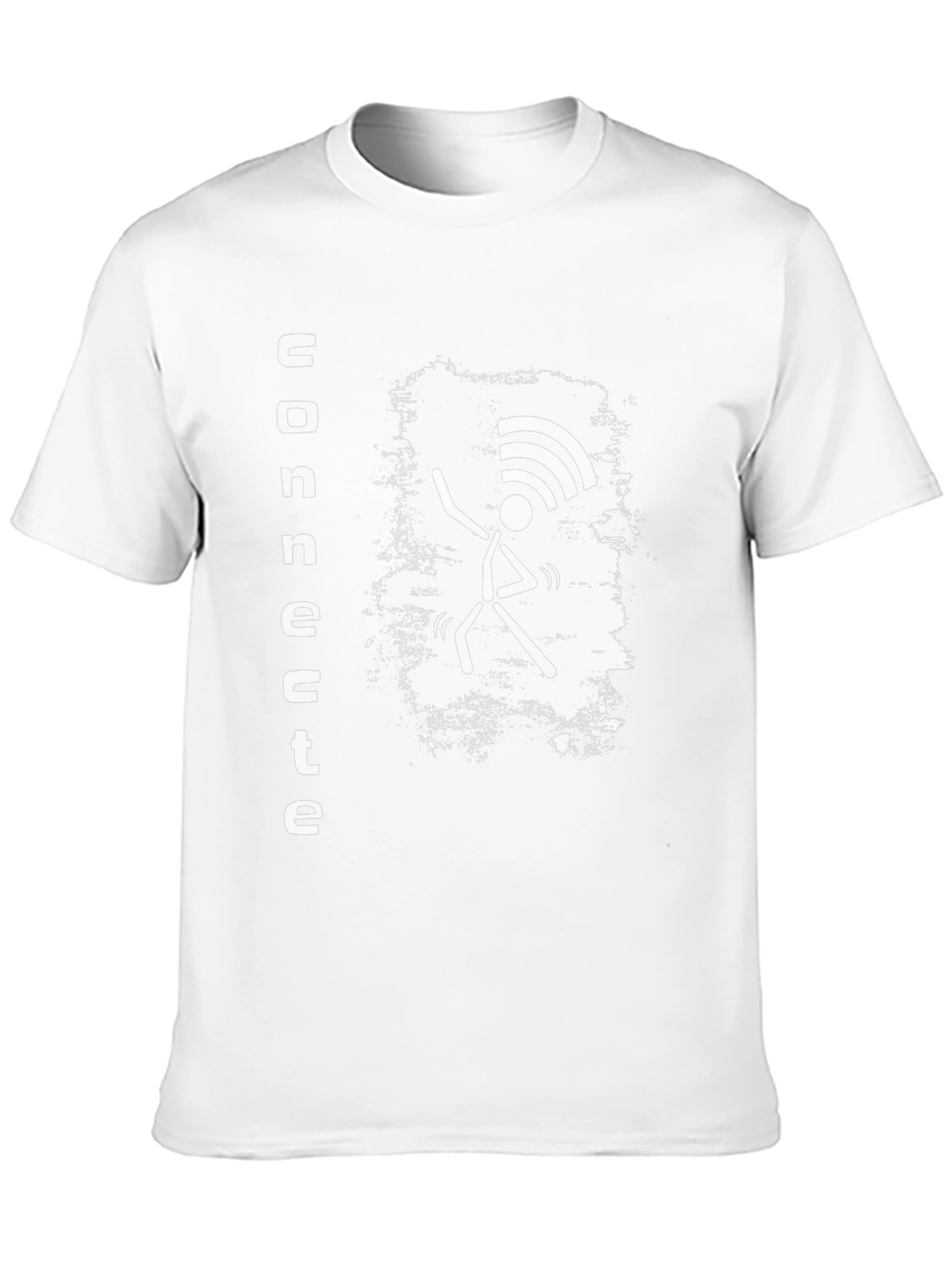 Concrete WiFi Stick Figure Black T-Shirt