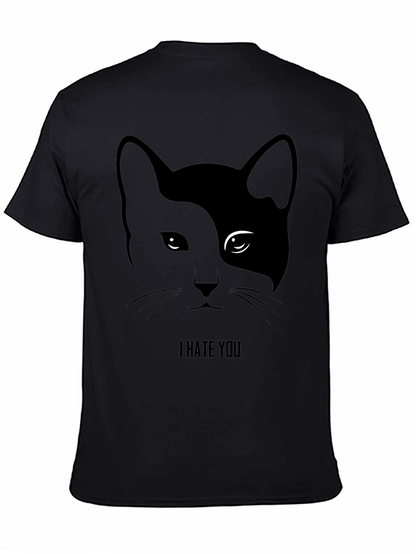 I Hate You Cat Graphic Tee - Black T-Shirt