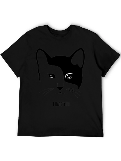 I Hate You Cat Graphic Tee - Black T-Shirt