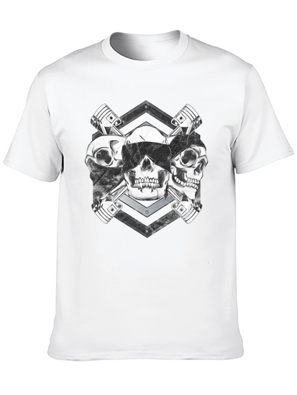 Skull & Piston Graphic Tee - Mechanic Style T-Shirt