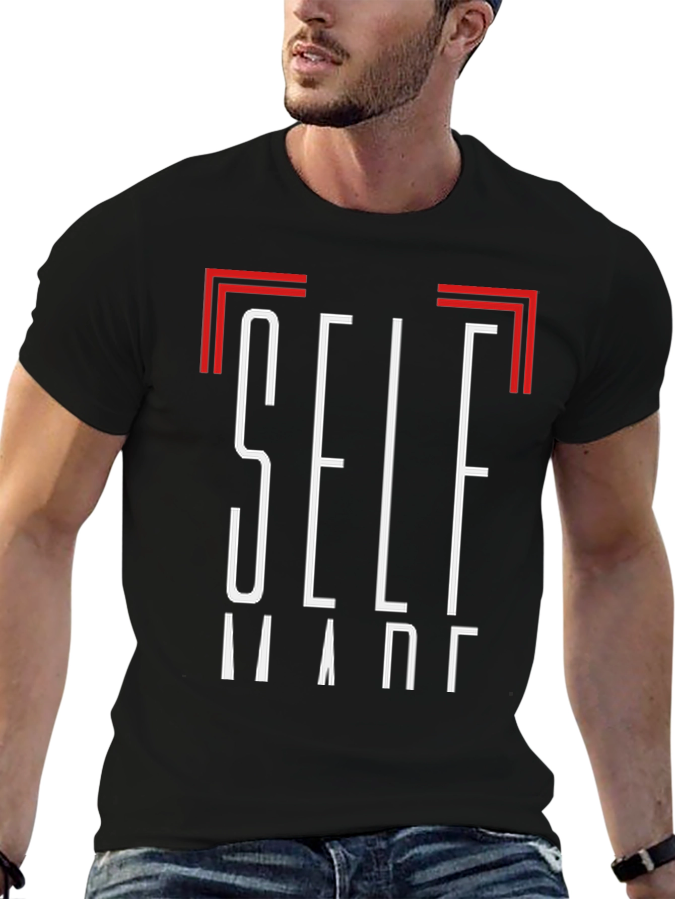 Self Made Black Graphic Tee