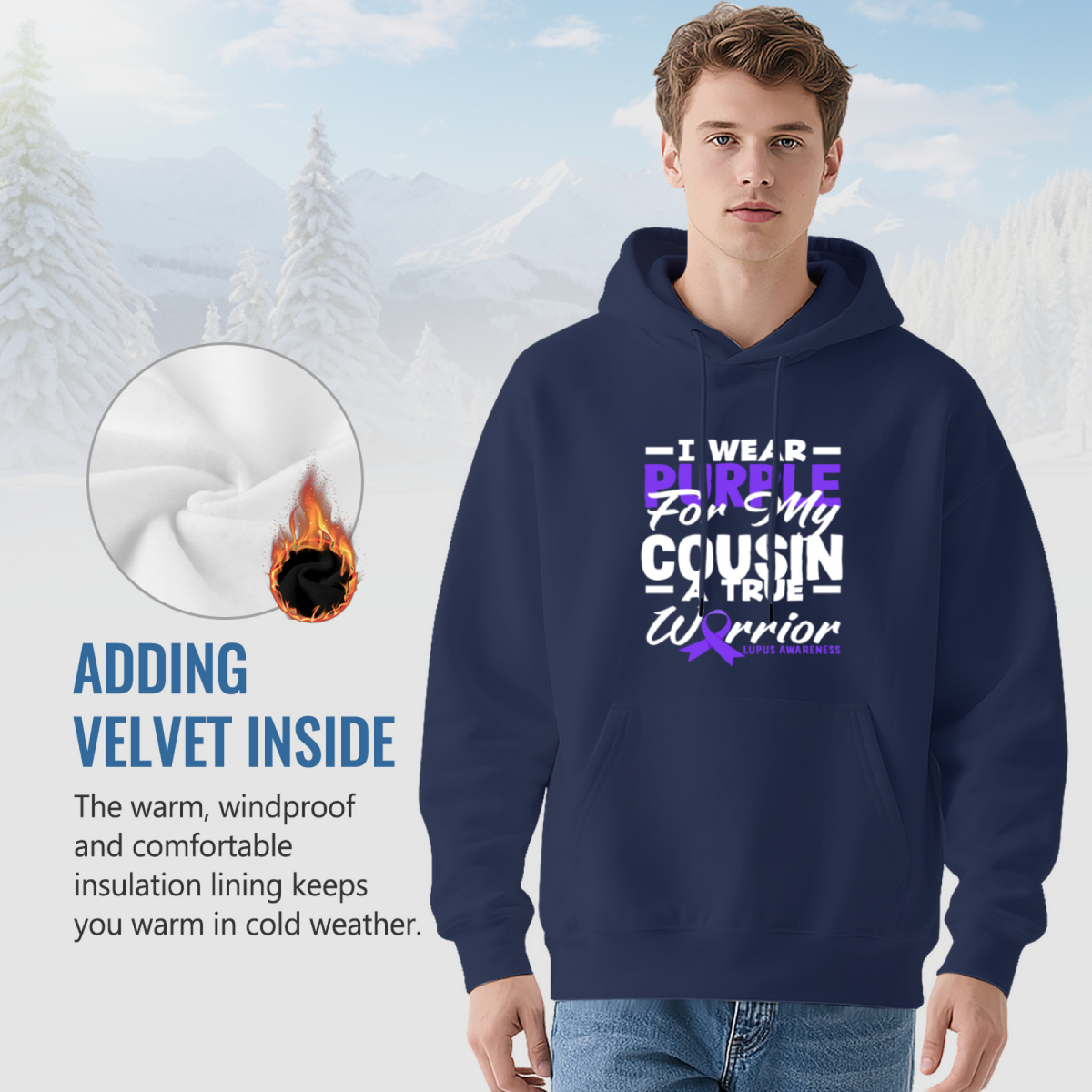 I Wear Purple For My Cousin Lupus Warrior Hoodie