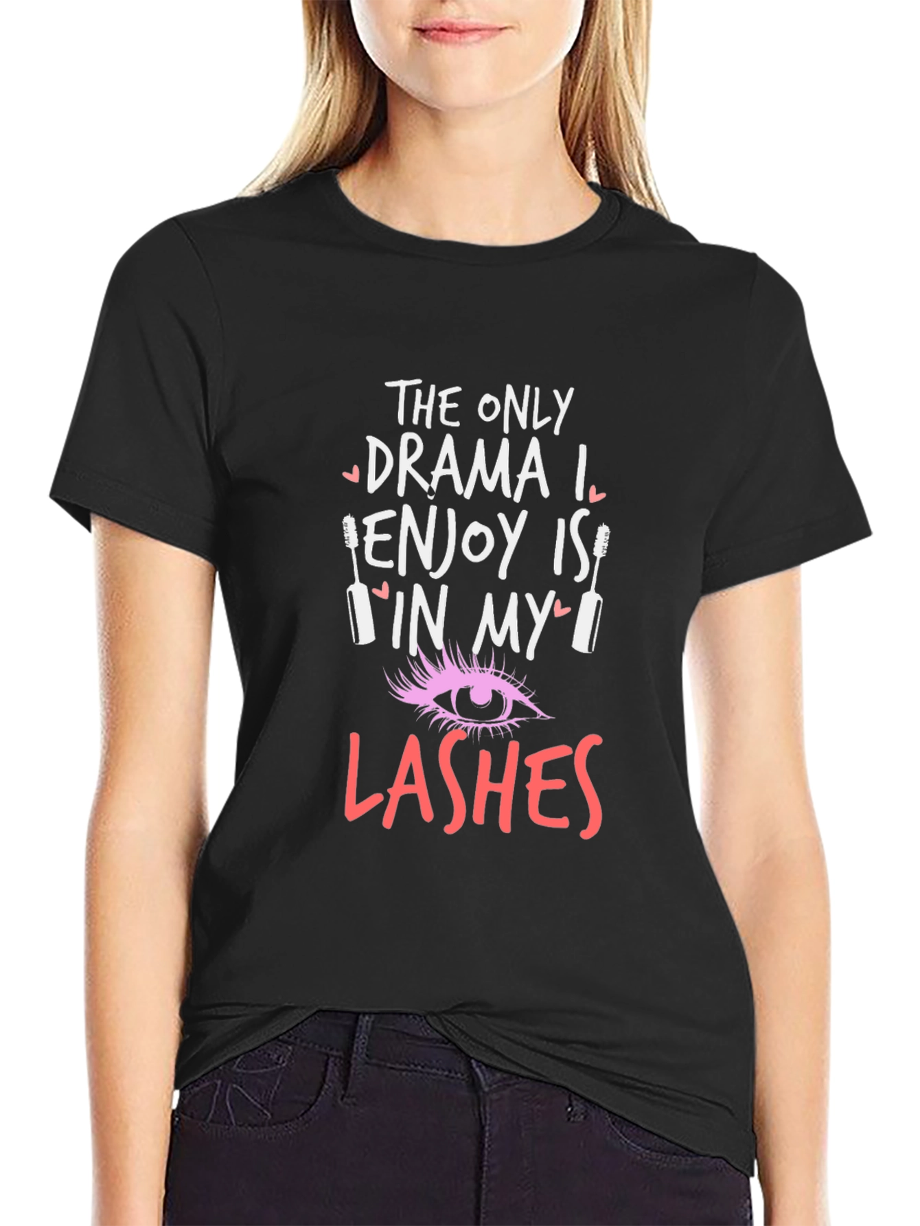 Drama Lashes Graphic Tee - Black