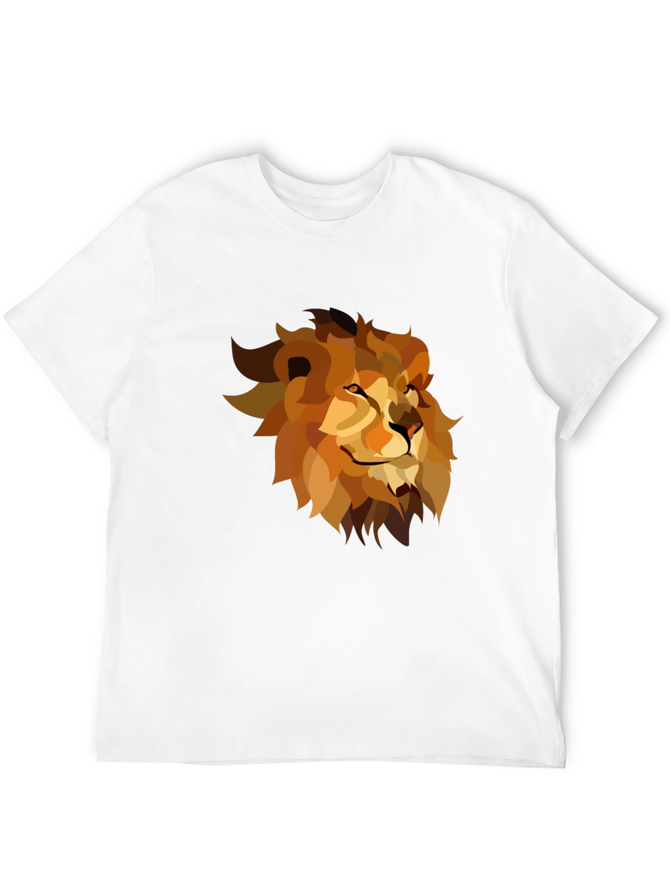 Geometric Lion Graphic Tee - Black