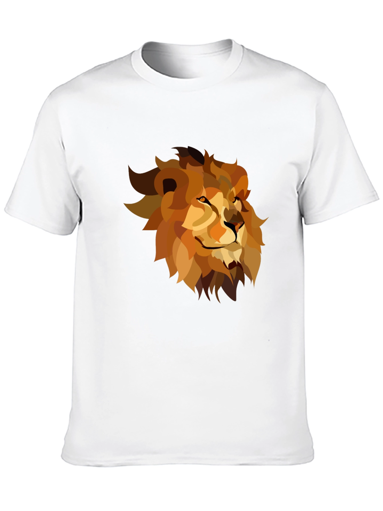 Geometric Lion Graphic Tee - Black