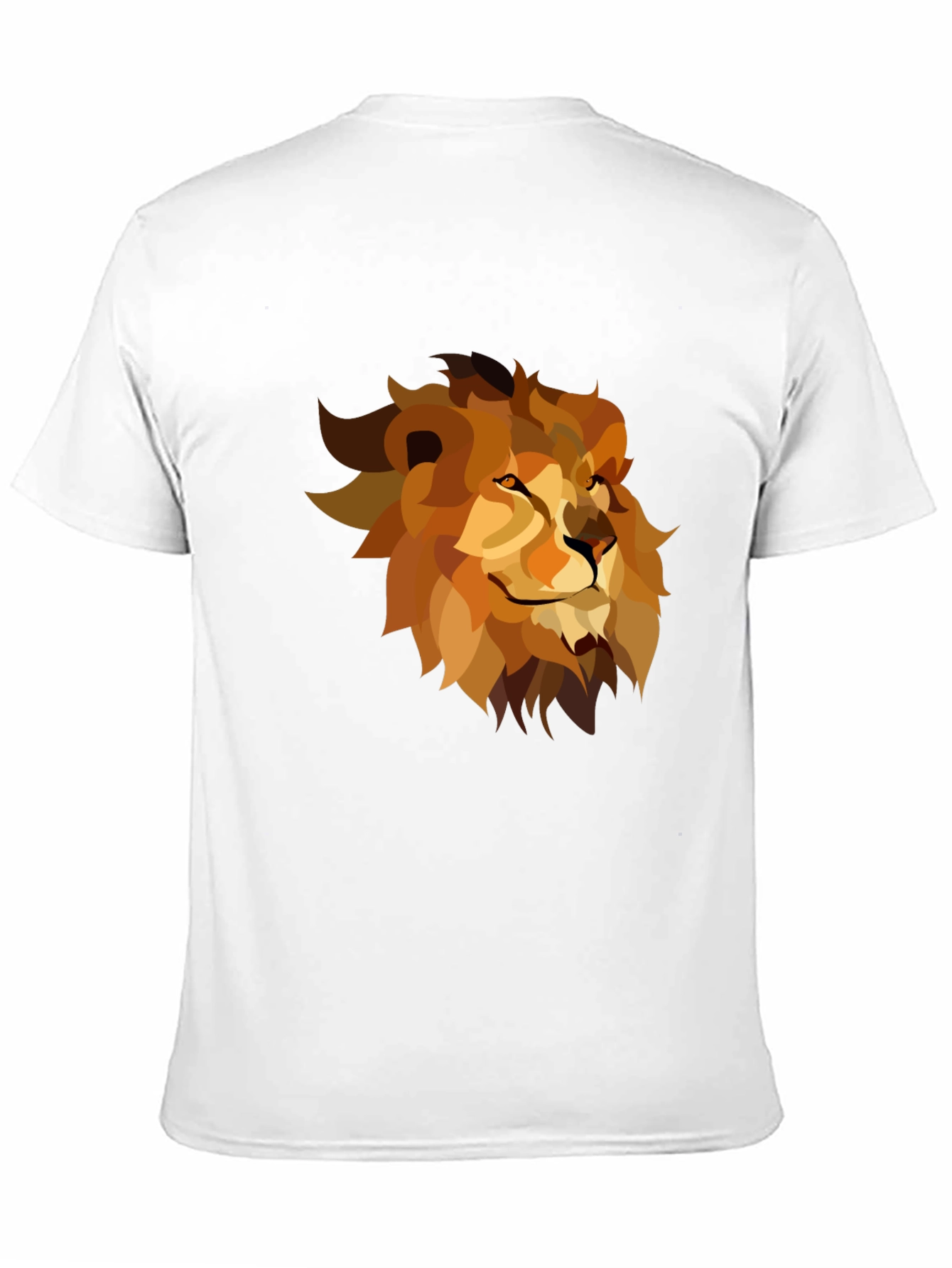 Geometric Lion Graphic Tee - Black