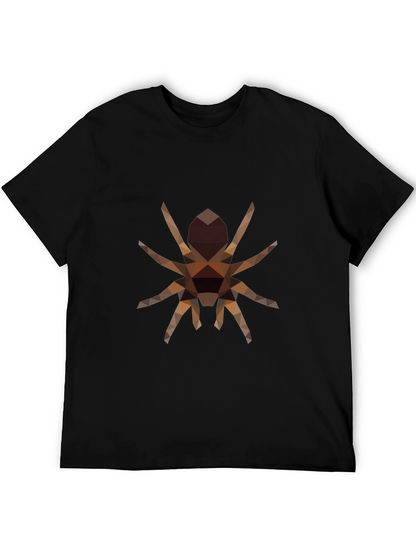 Geometric Spider Graphic Tee - Stylish Black T-Shirt