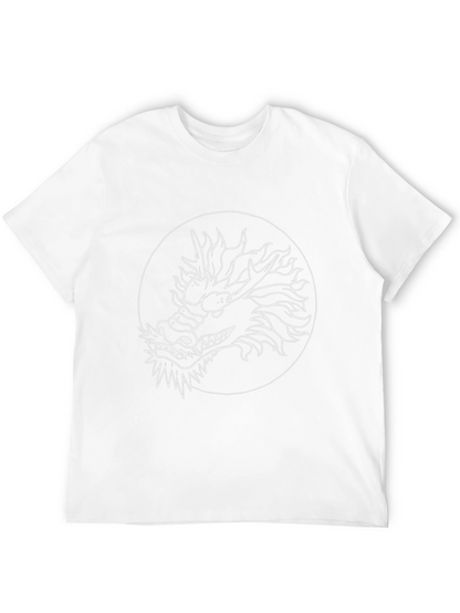 Dragon Graphic Tee - Black Cotton Blend Casual Top