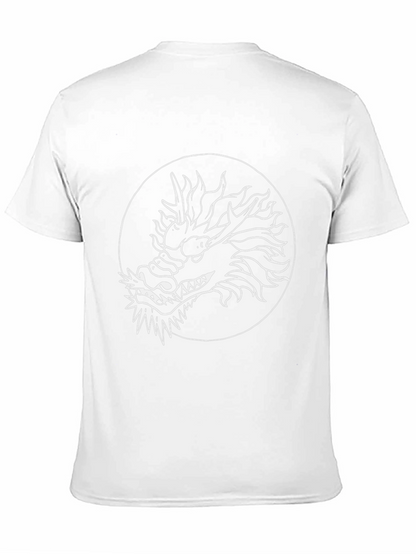 Dragon Graphic Tee - Black Cotton Blend Casual Top