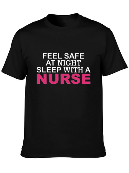 Feel Safe At Night Nurse Graphic Tee