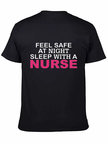 Feel Safe At Night Nurse Graphic Tee