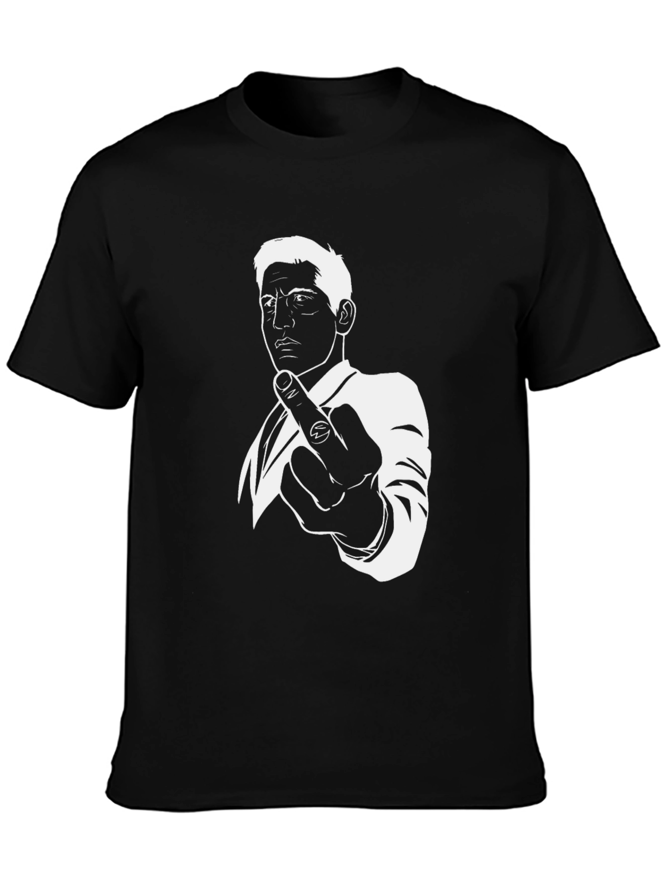Middle Finger Graphic Tee - Black