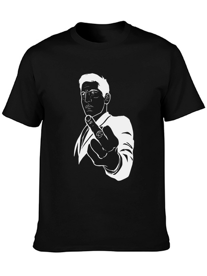 Middle Finger Graphic Tee - Black