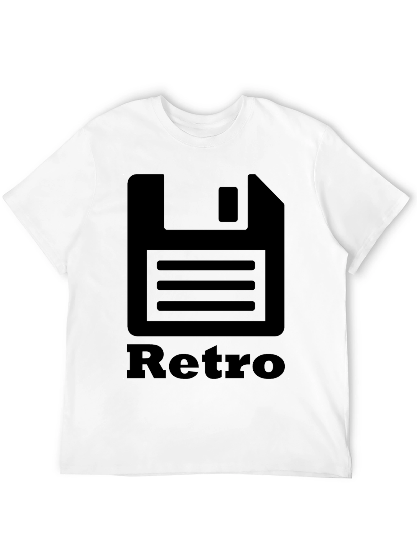 Retro Floppy Disk Black T-Shirt