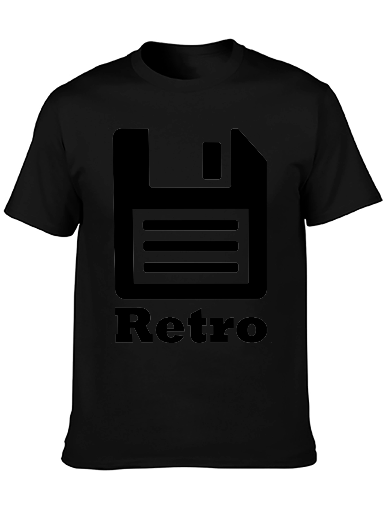 Retro Floppy Disk Black T-Shirt