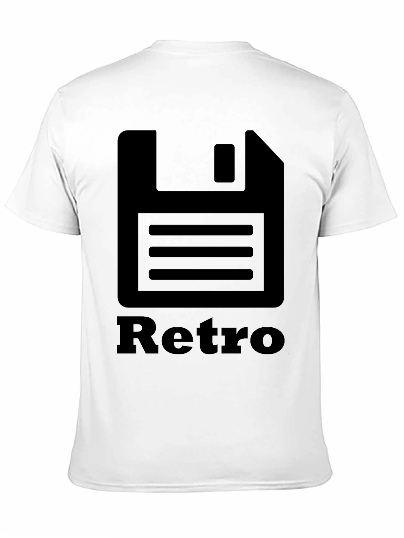 Retro Floppy Disk Black T-Shirt