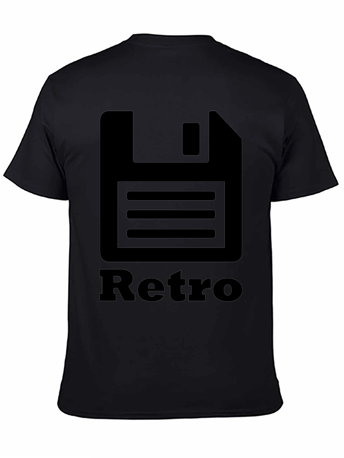 Retro Floppy Disk Black T-Shirt