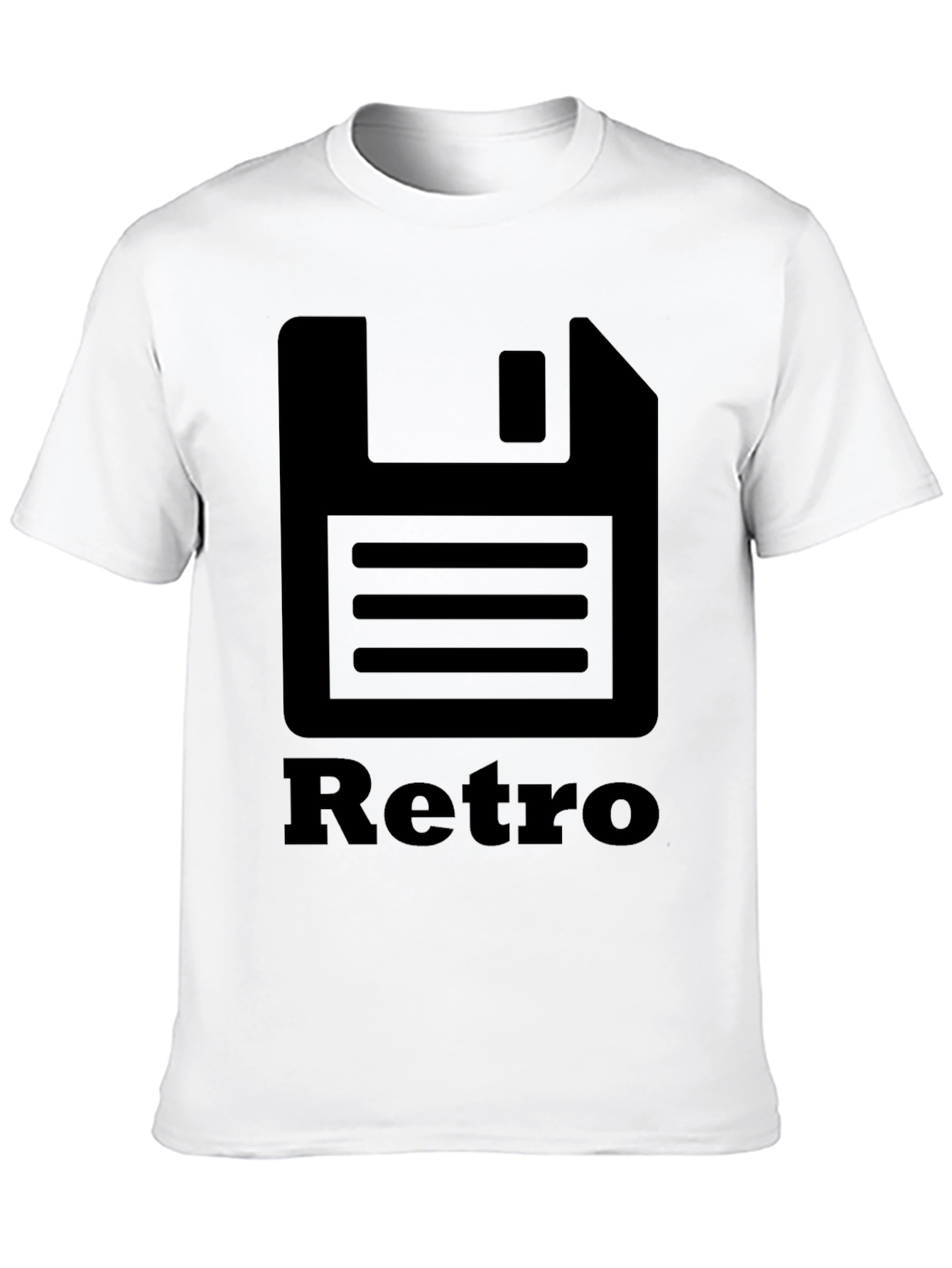 Retro Floppy Disk Black T-Shirt