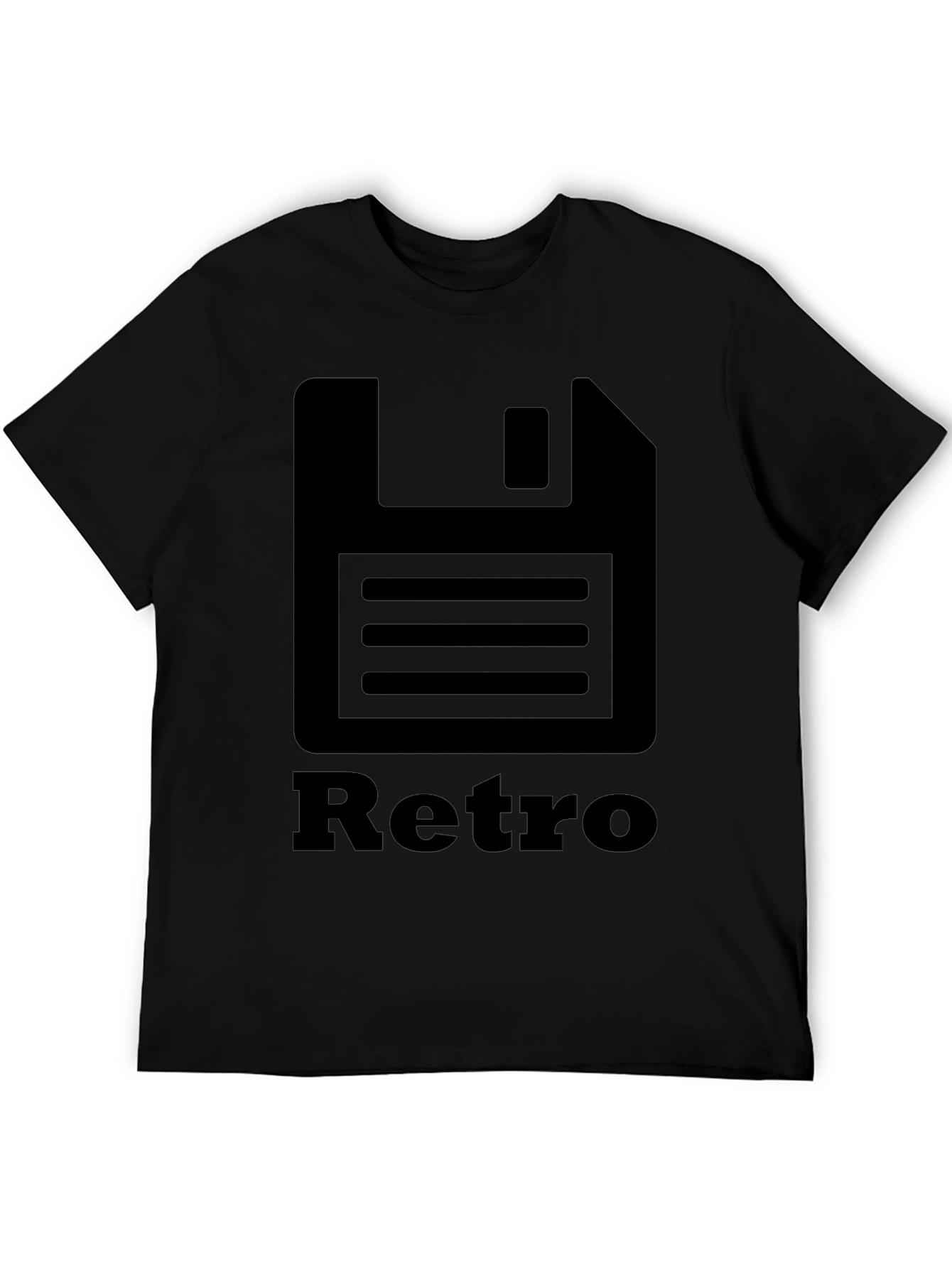 Retro Floppy Disk Black T-Shirt