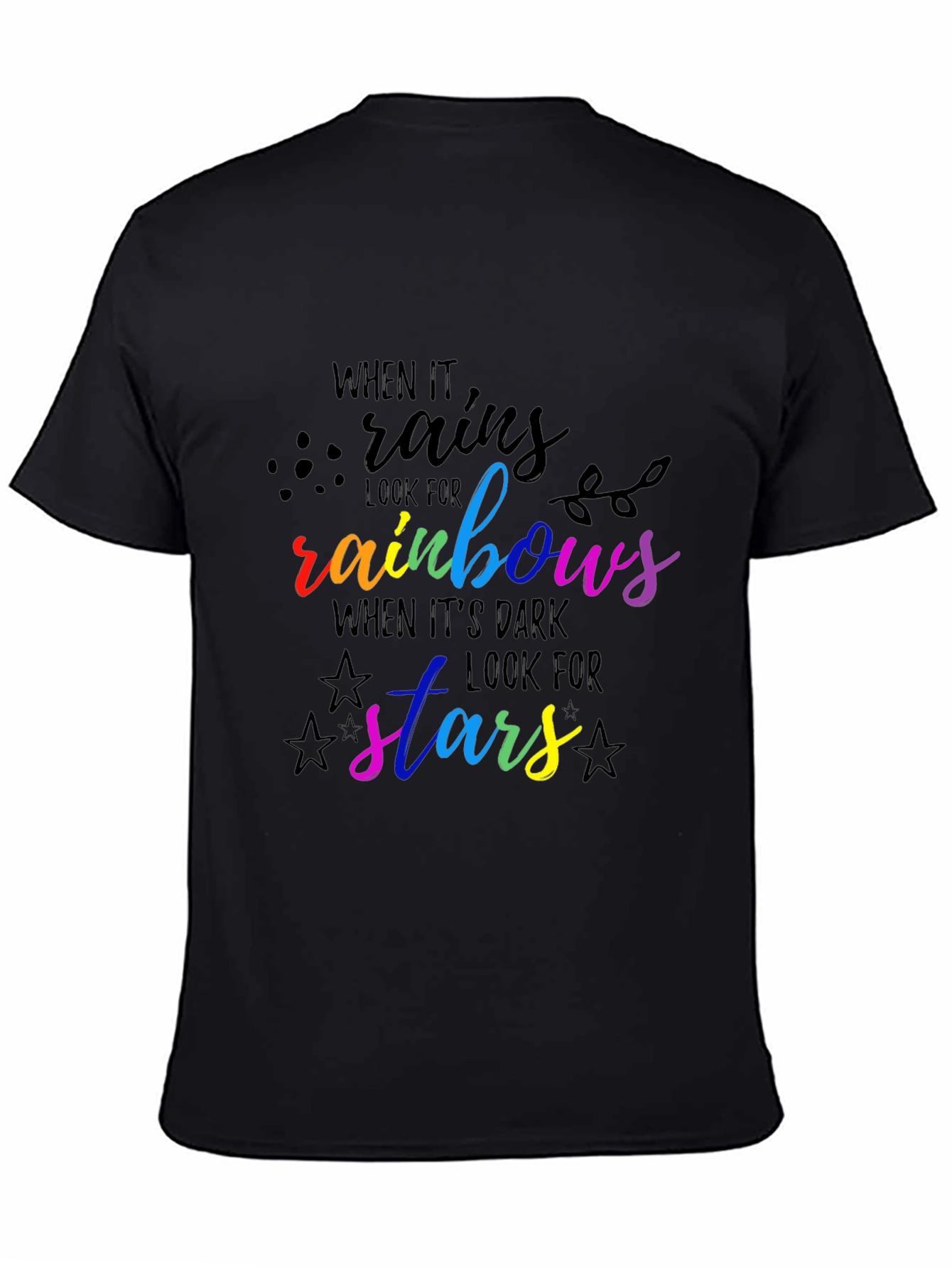 Rainbow & Stars Graphic Tee - Inspirational Quote Shirt