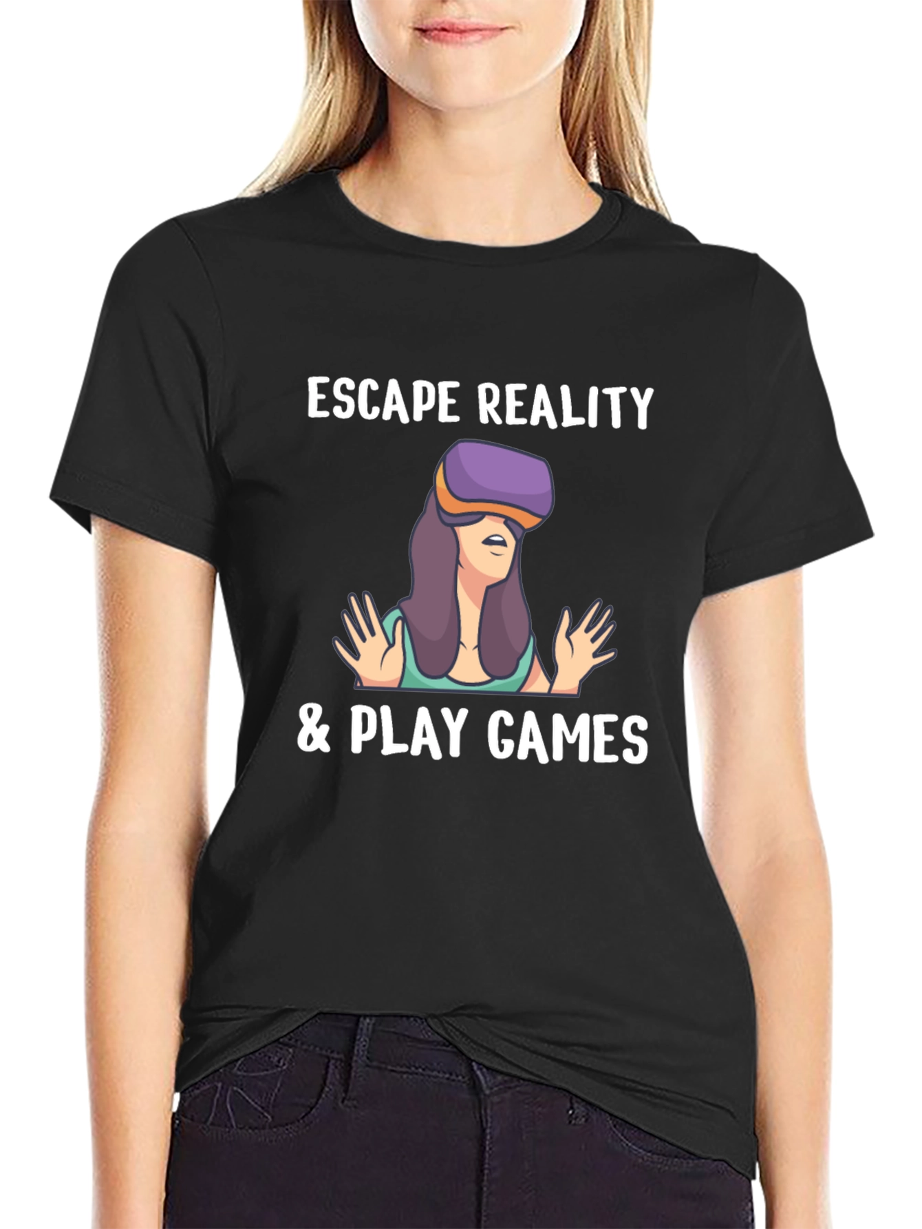 Escape Reality Gamer T-Shirt - Black Cotton Tee